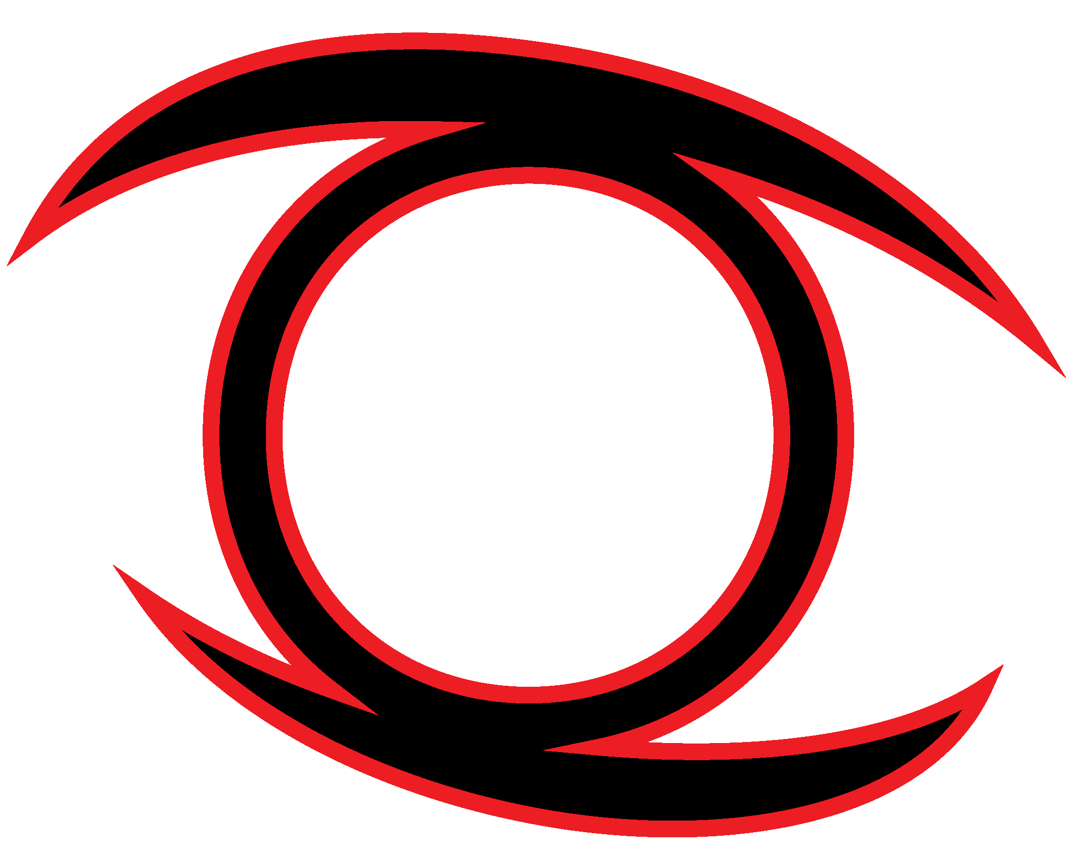 Red spiral lines on a black background