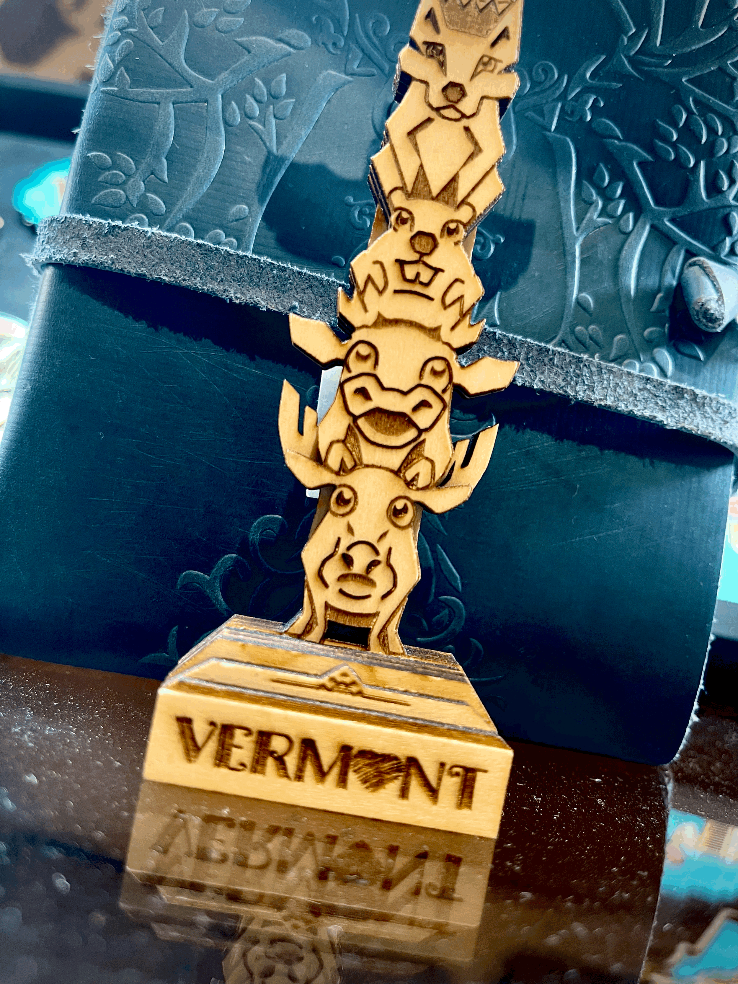 Miniature Vermont Totem Pole