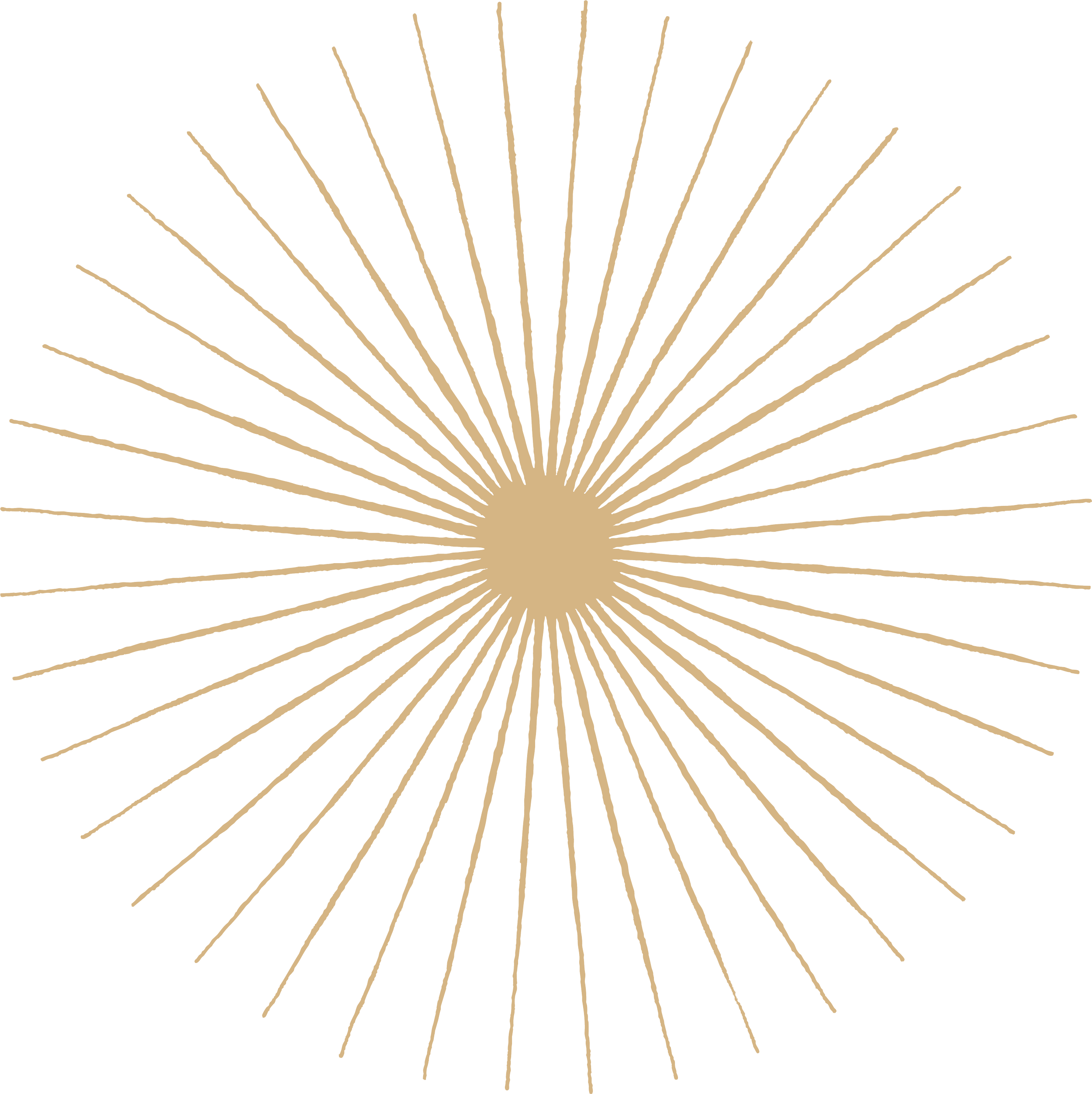 A graphic design featuring radiating lines in beige color emerging from a central point on a black background.