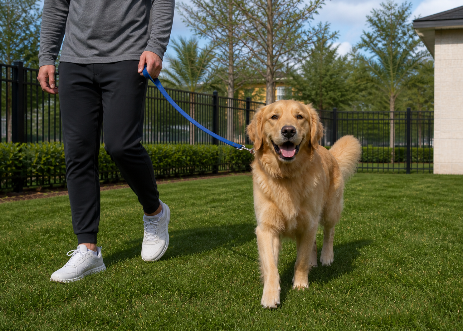 Walking Dog in Dog Run
