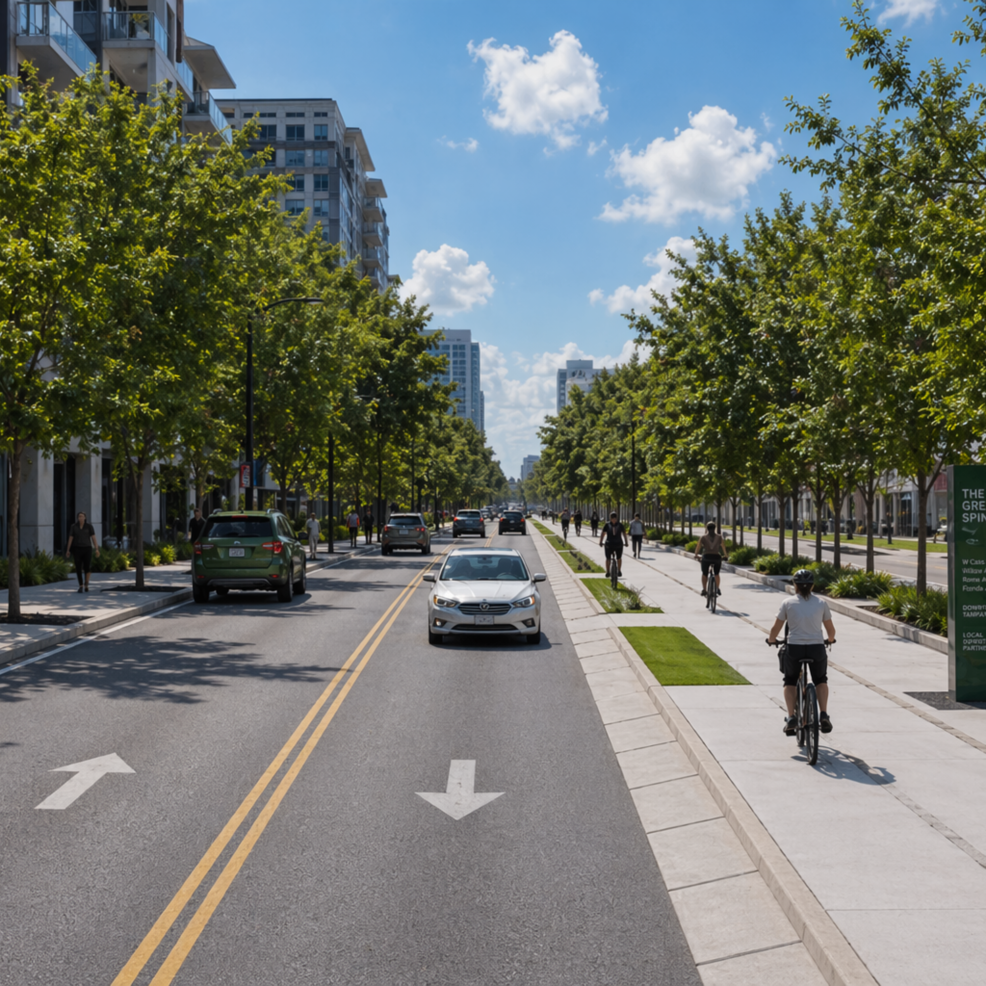 Photo of Surrounding Space, Street with Biking & Walking