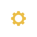 Icon of a yellow gear or cogwheel.