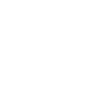 A black and white logo with a circular scalloped border and a large 'S' in the center.