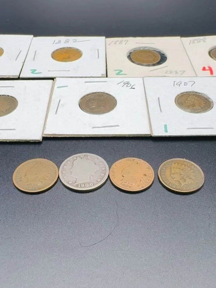 My first online coin auction, and apparently I&rsquo;m now the woman who gets emotional over old pennies. 😂🤷&zwj;♀️ Look at these dates! Every one carries history, but the girl I came for&hellip;1865.

She&rsquo;s the oldest item in my studio. 

Th