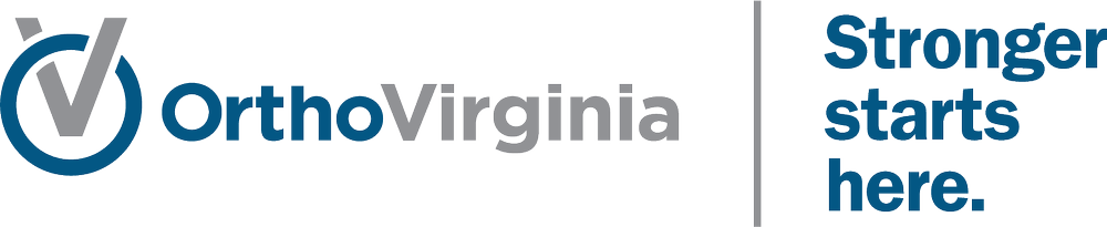 Orthovirginia logo with checkmark and the slogan "Stronger starts here."