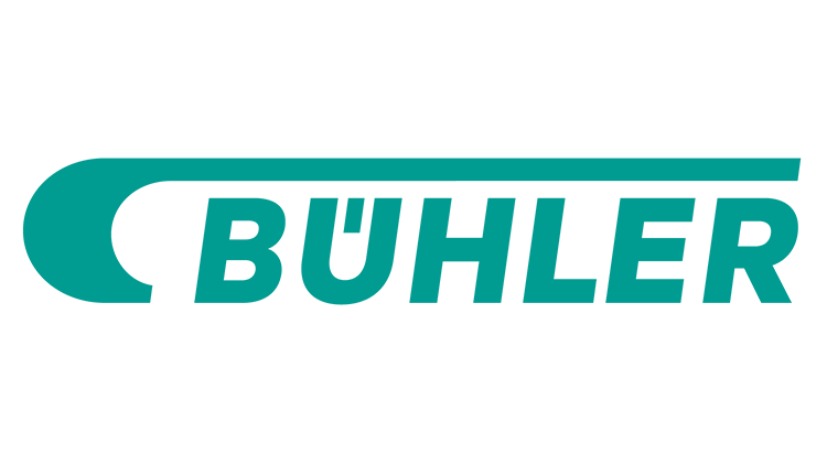 Buhler logo in teal color with stylized swoosh above the text.