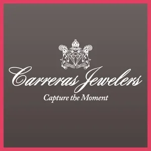 Carreras Jewelers logo with a crown and the tagline 'Capture the Moment' on a gray background