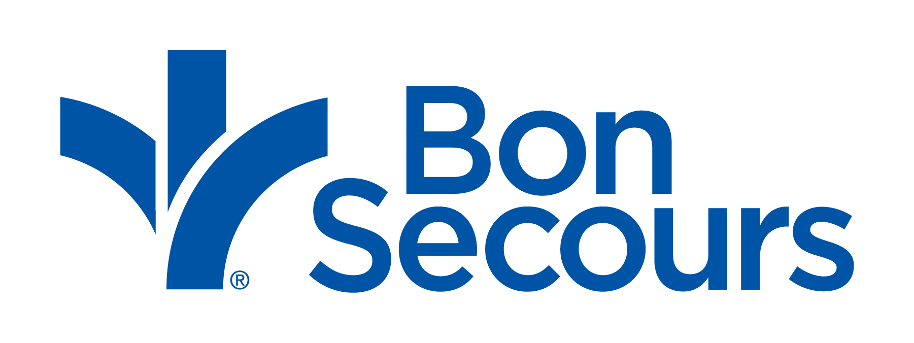 Bon Secours logo with a stylized blue compass rose symbol and blue text that says 'Bon Secours'
