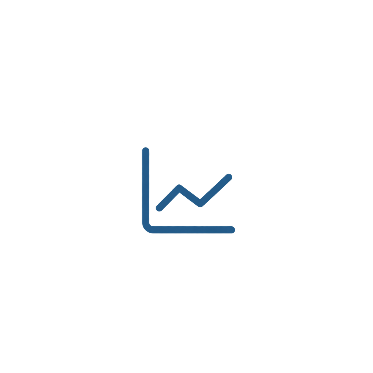 Line graph showing upward trend with a blue line on a black background.