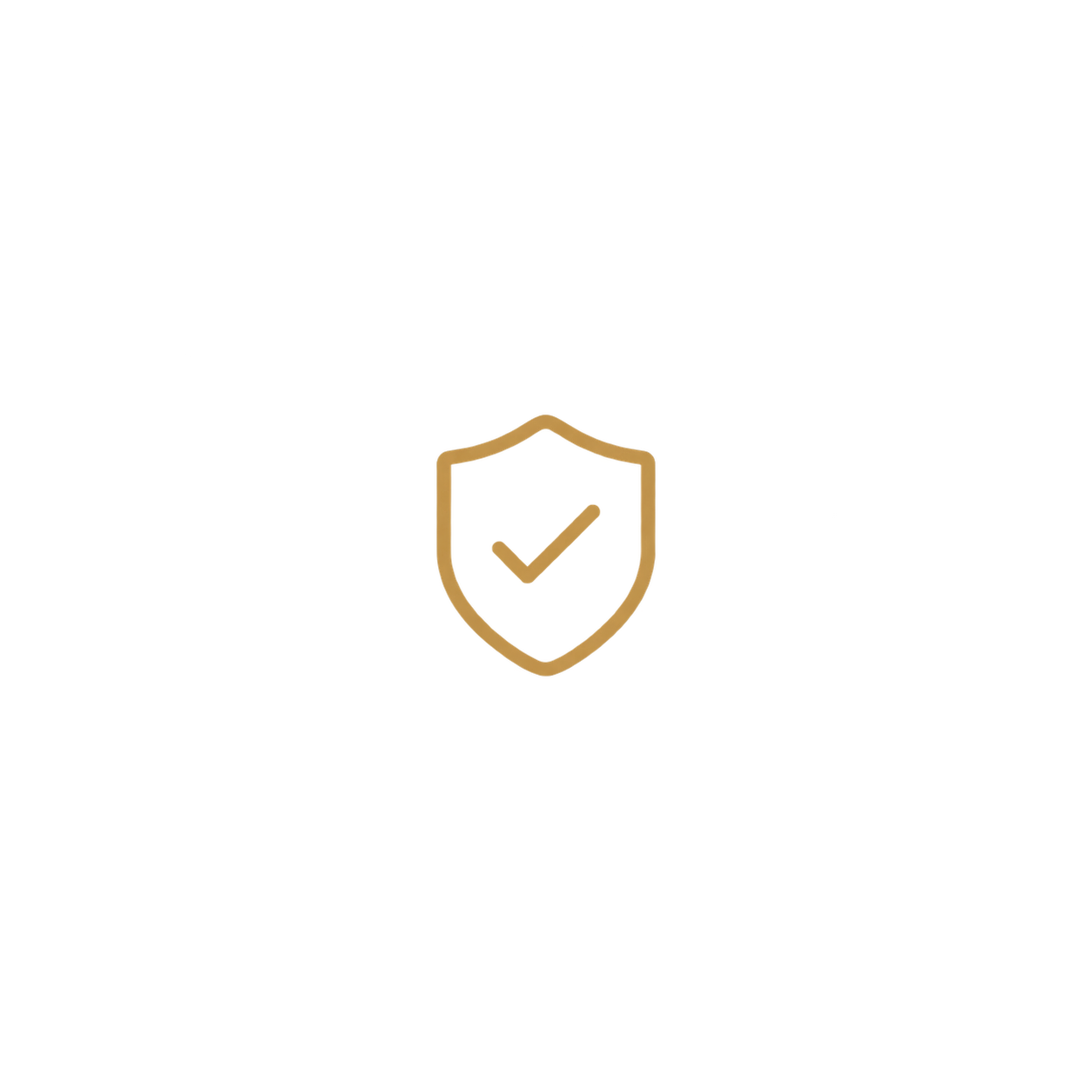 Illustration of a smiling face with a shield and checkmark, representing safety or security.