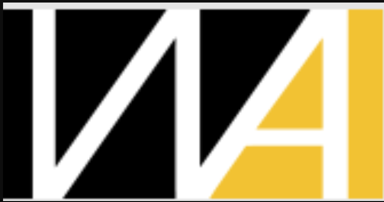 A logo with black, white, and yellow geometric shapes and stylized letters.