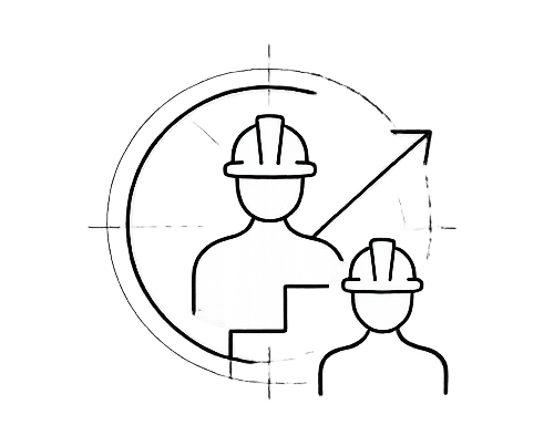 Construction team coordination and project management