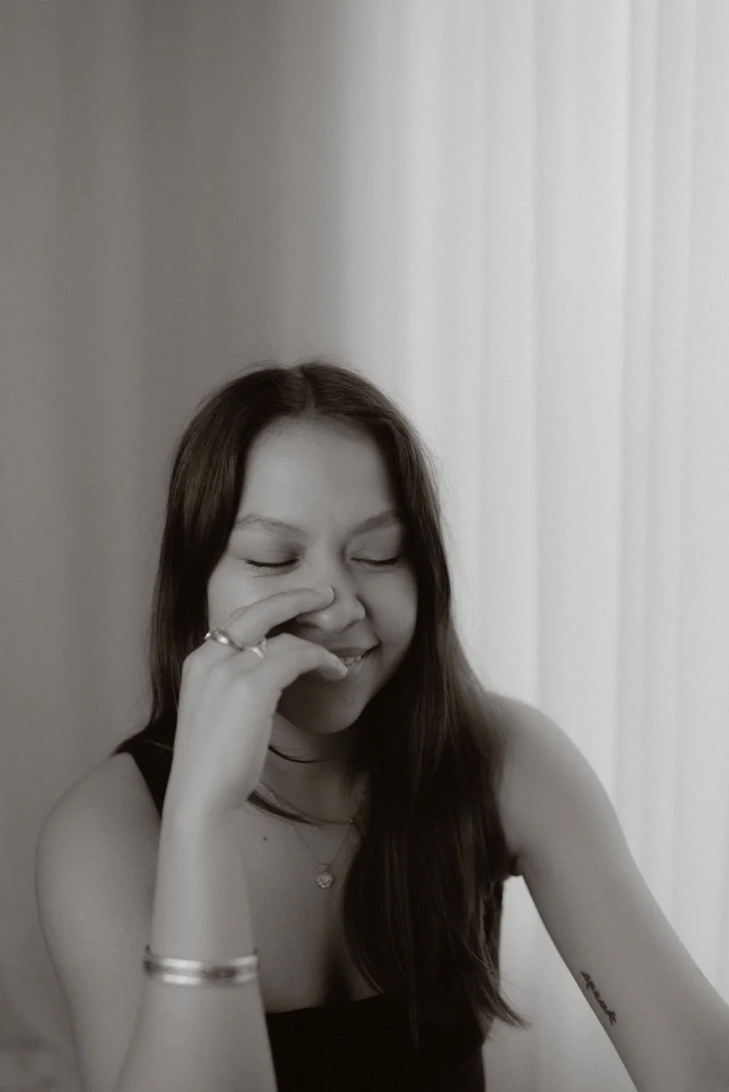 Woman with beautiful skin smiling