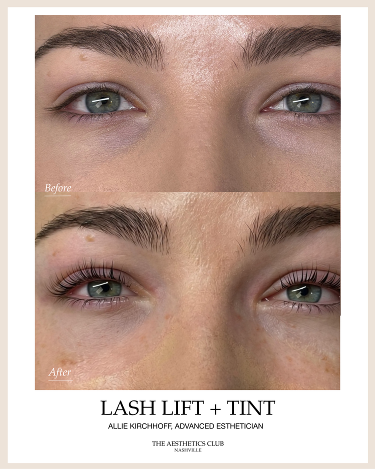 Lash Lift before and after in Nashville by Allie Kirchhoff