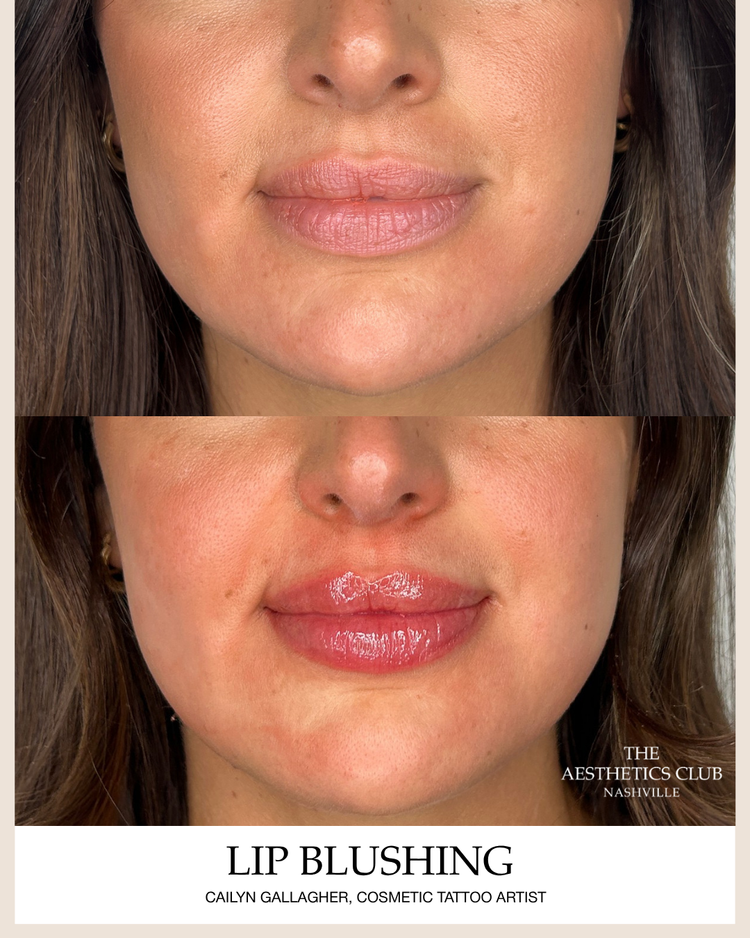 Lip blushing before and after in Nashville
