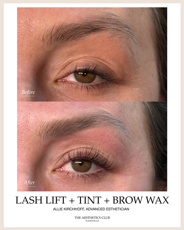 Lash Lift and Tint before and after in Nashville by Allie Kirchhoff