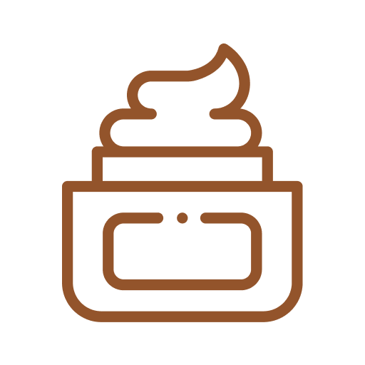 Line drawing of a jar with cream or lotion
