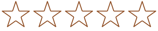 Five outlined stars in a row