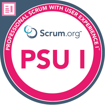Professional Scrum with User Experience certification badge from Scrum.org