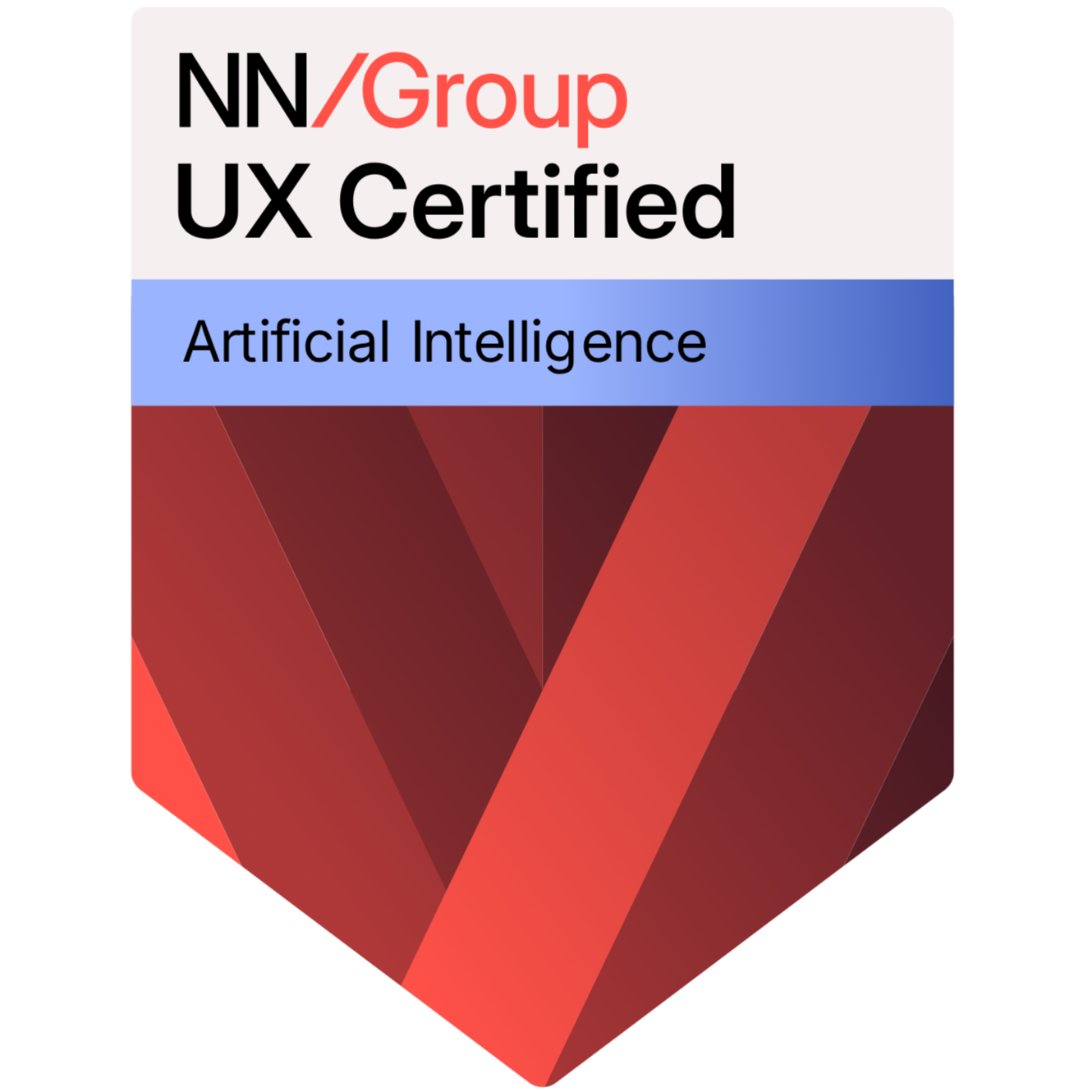 Nielsen Norman Group UX Certified badge for Artificial Intelligence