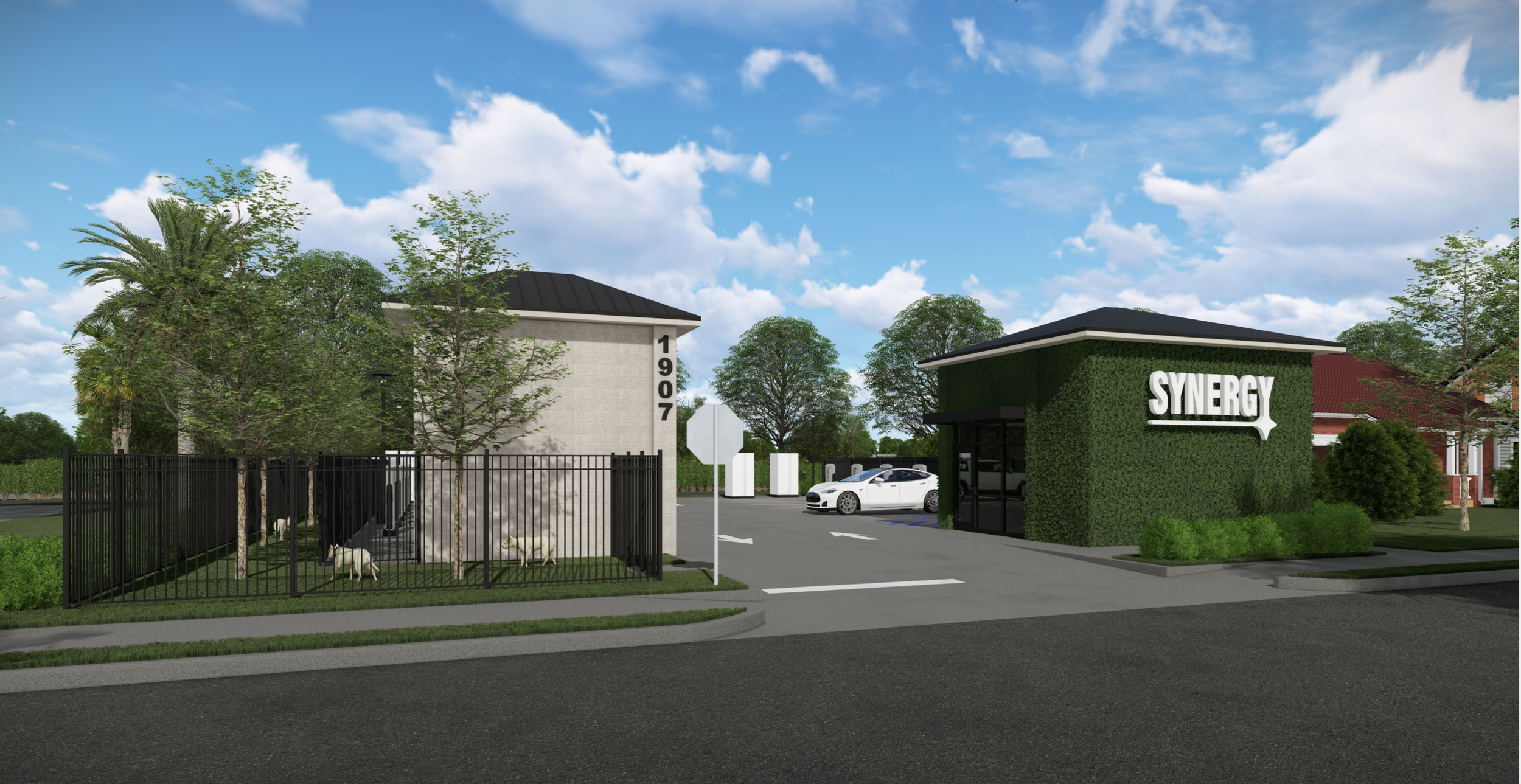Synergy Building and Parking Lot Renderings