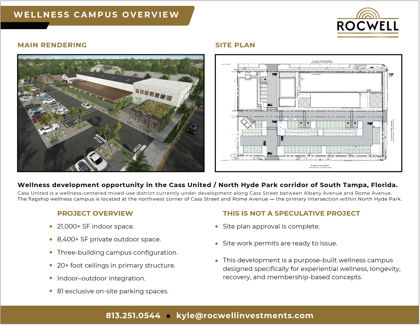 Wellness Campus Overview, Main Rendering, Site Plan, Project Overview