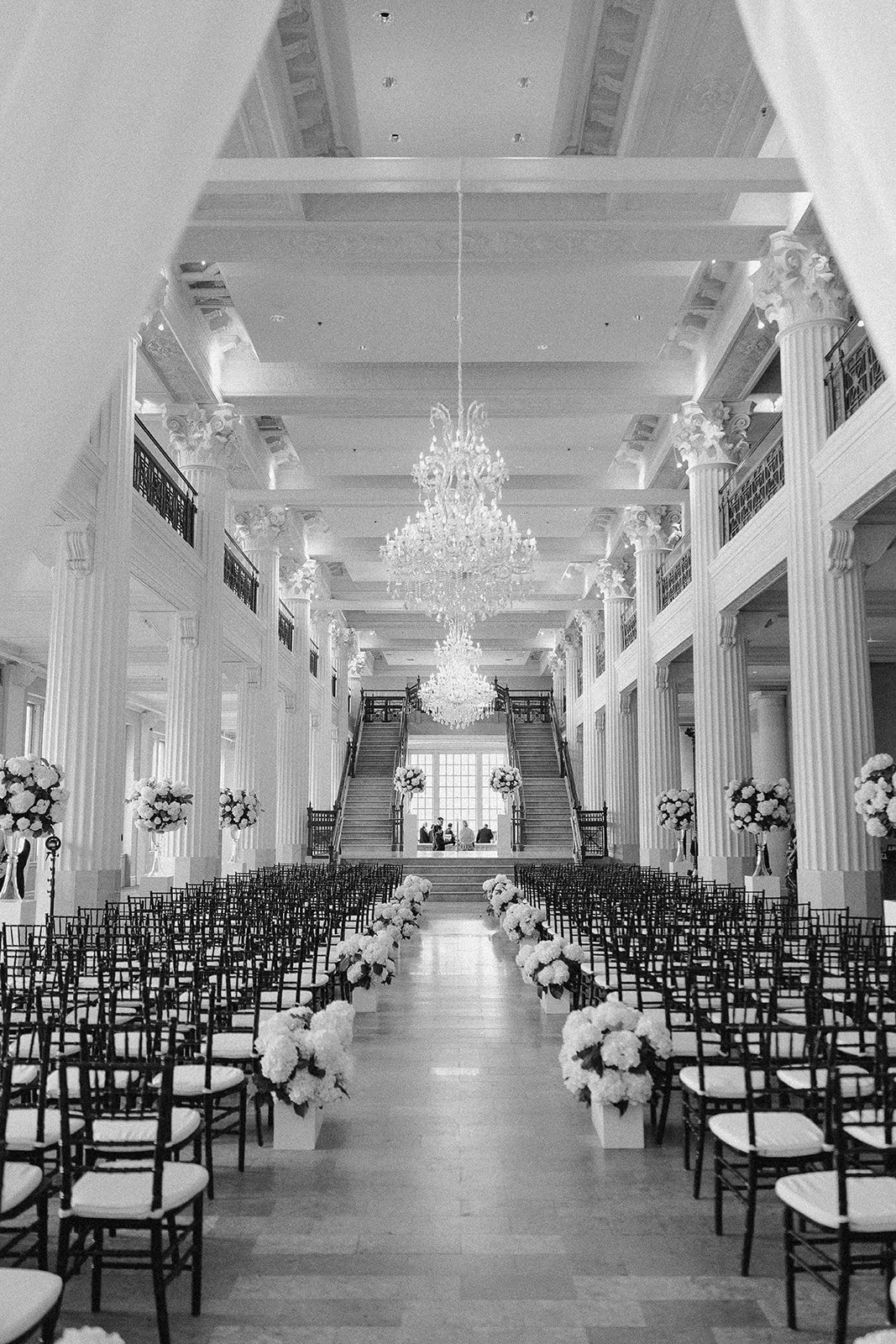Fowler Wedding- Grand Hall Aisle at Corinthian Houston
