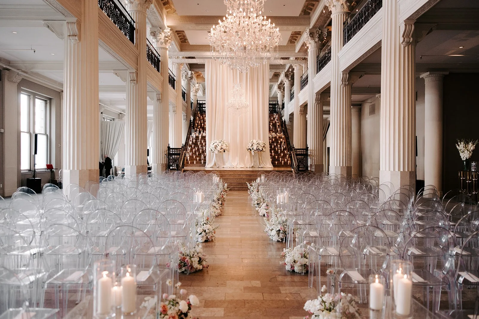 Ceremony Aisle view facing the landing