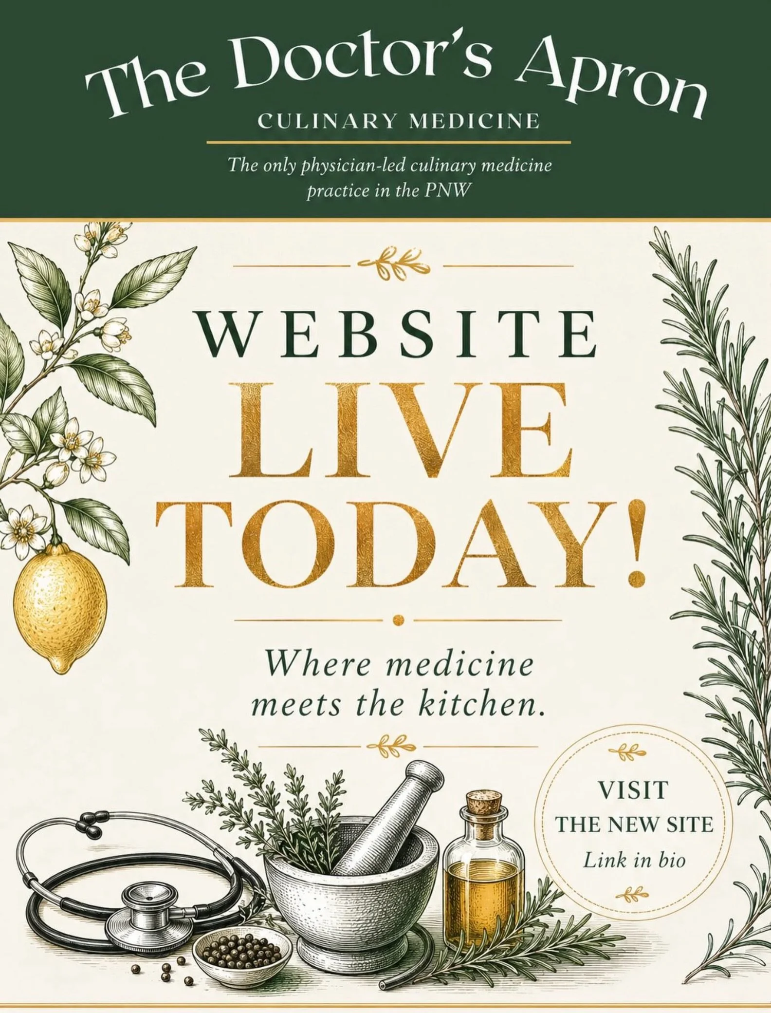 The Doctor&rsquo;s Apron is now accepting new clients in the Portland metropolitan area or for anyone residing in Oregon, Washington, or Wyoming. I work with a small number of clients at a time - this is by careful design,  for quality and comprehens