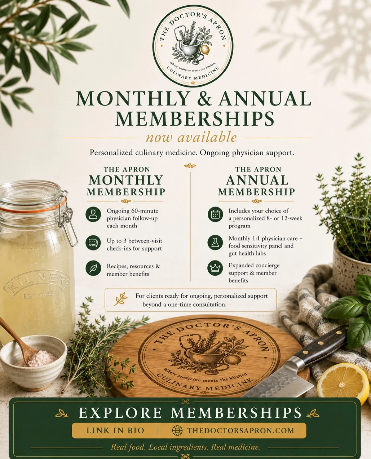 At The Doctor&rsquo;s Apron, we believe food is more than nutrients on a label. It is important to see food in its full context. Know the rhythm of the seasons. Celebrate local agriculture and the people who grow our food.

The Doctor&rsquo;s Apron h
