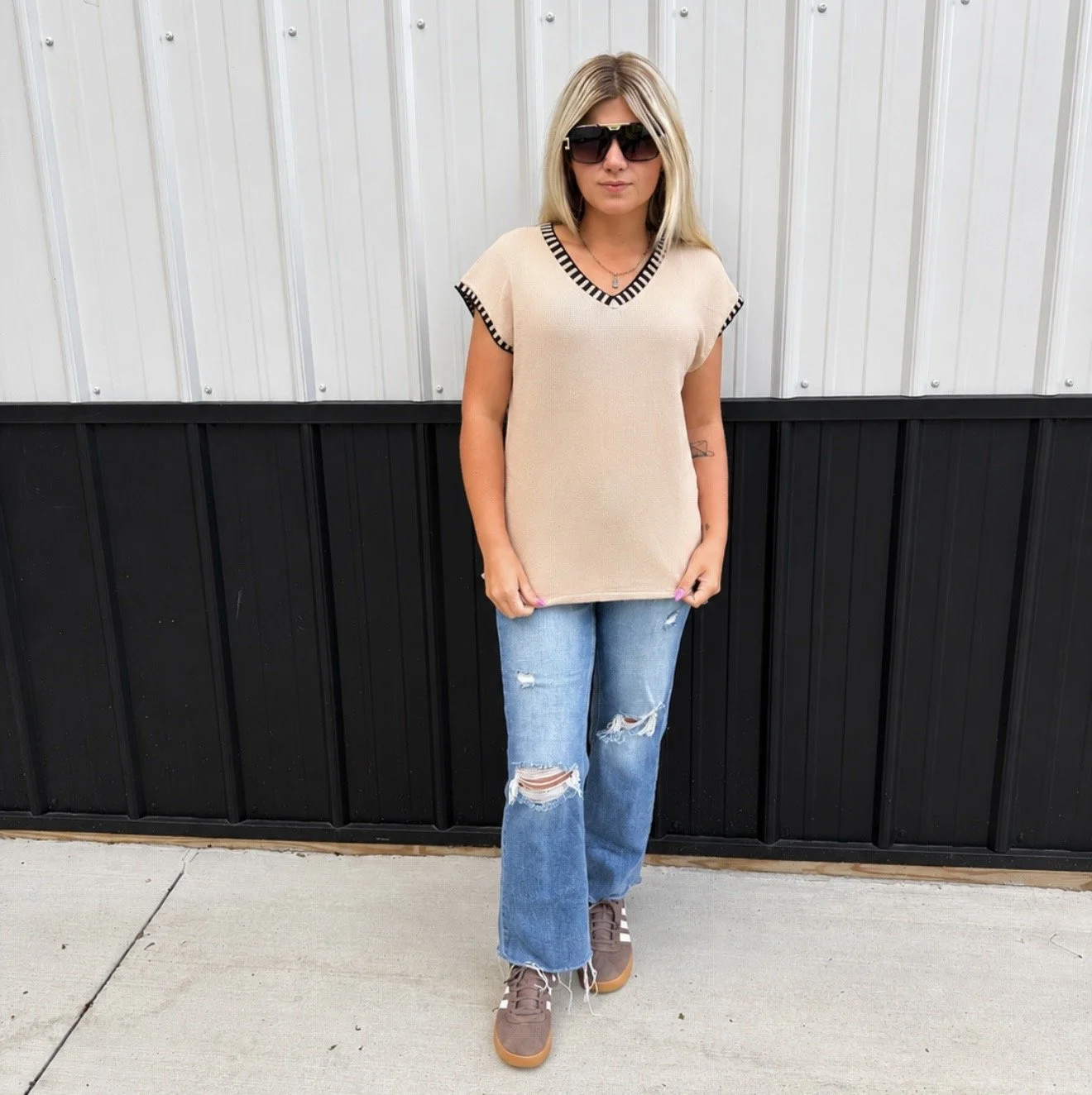Soft Knit V Neck
