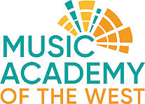 Logo of Music Academy of the West with stylized sunburst design