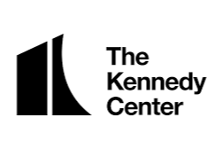 Logo for The Kennedy Center, featuring stylized black vertical shapes and the text 'The Kennedy Center'