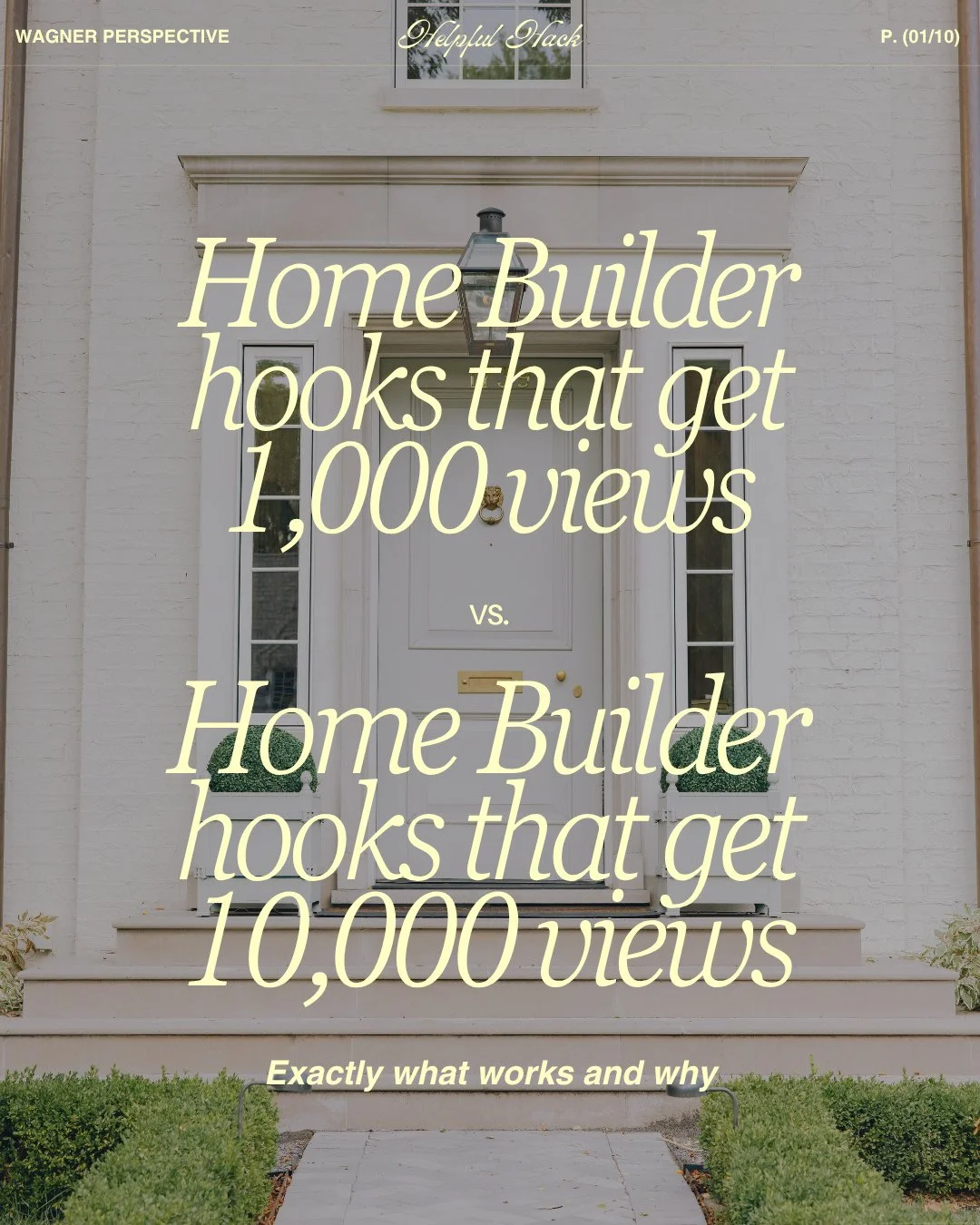 A good hook is not just &ldquo;something catchy.&rdquo; For custom home builders, a good hook usually has 3 things:⁠
⁠
👷&zwj;♀️ SPECIFICITY⁠
Give me a real number, a real problem, a real decision, a real consequence.⁠
⁠
Not:⁠
&ldquo;Things to know b
