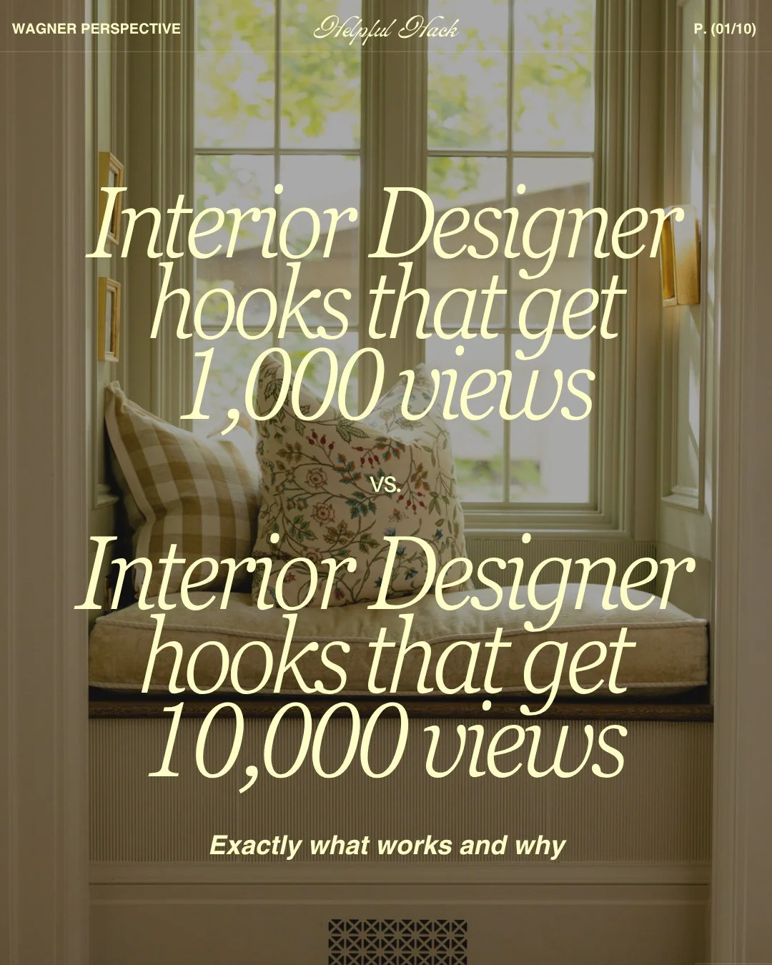 Your work is gorgeous. Your first line is why nobody&rsquo;s seeing it. 😬⁠
⁠
Most interior designers lead with the room. &ldquo;Living room reveal.&rdquo; &ldquo;Kitchen in progress.&rdquo; &ldquo;New sofa arrived!&rdquo; But here&rsquo;s the thing: