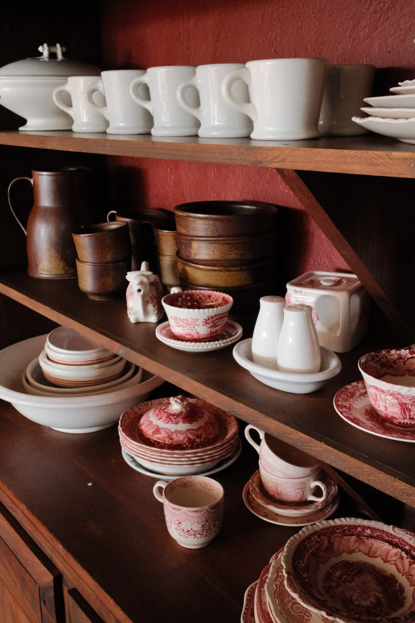Dishwater on shelves