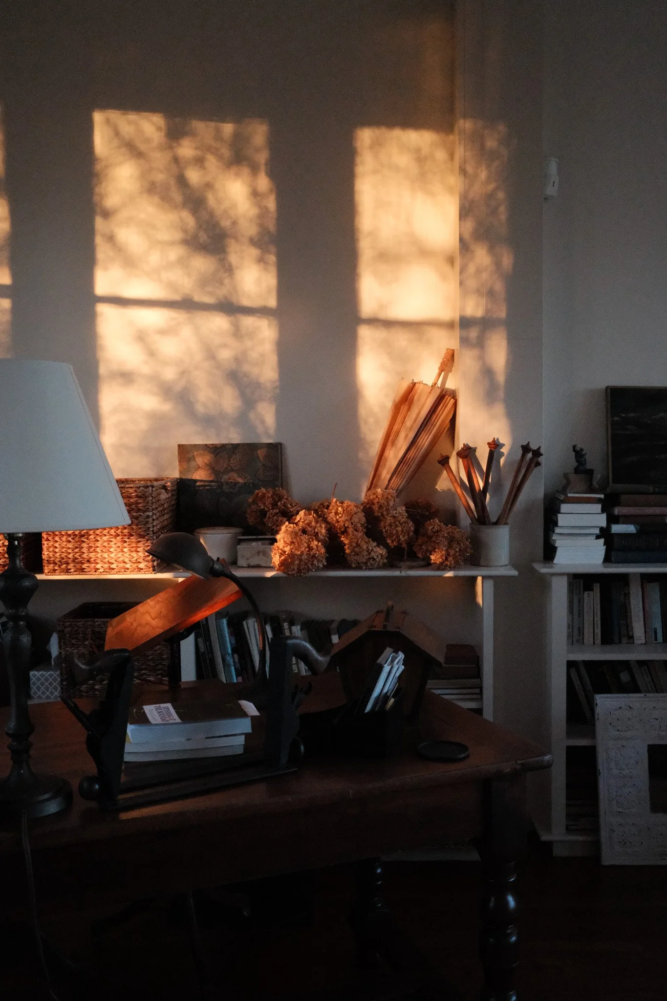 Sunset light on bedroom walls