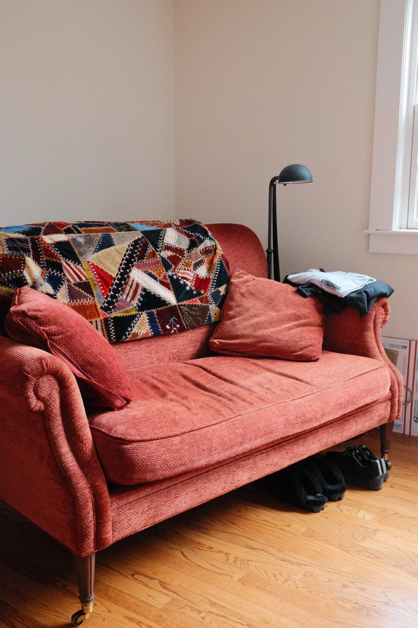 Red loveseat