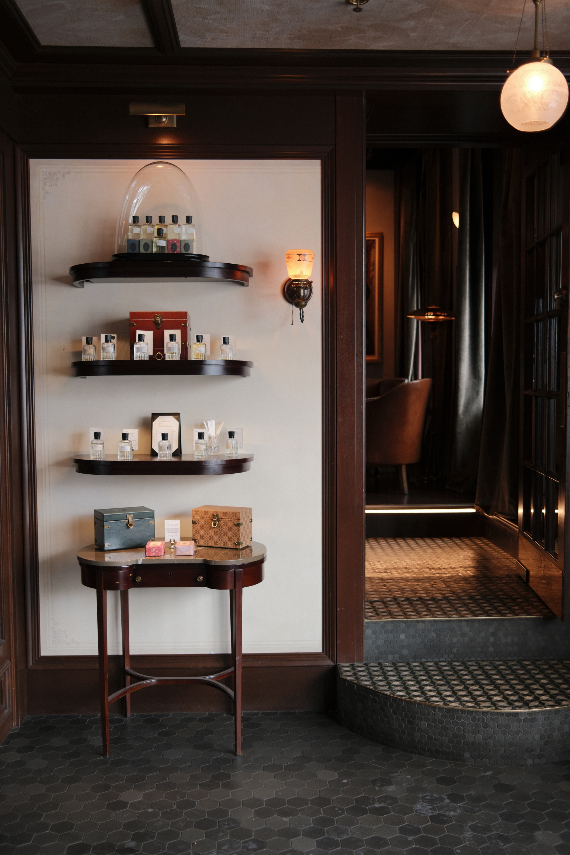 The Maker fragrances on display in the Cafe