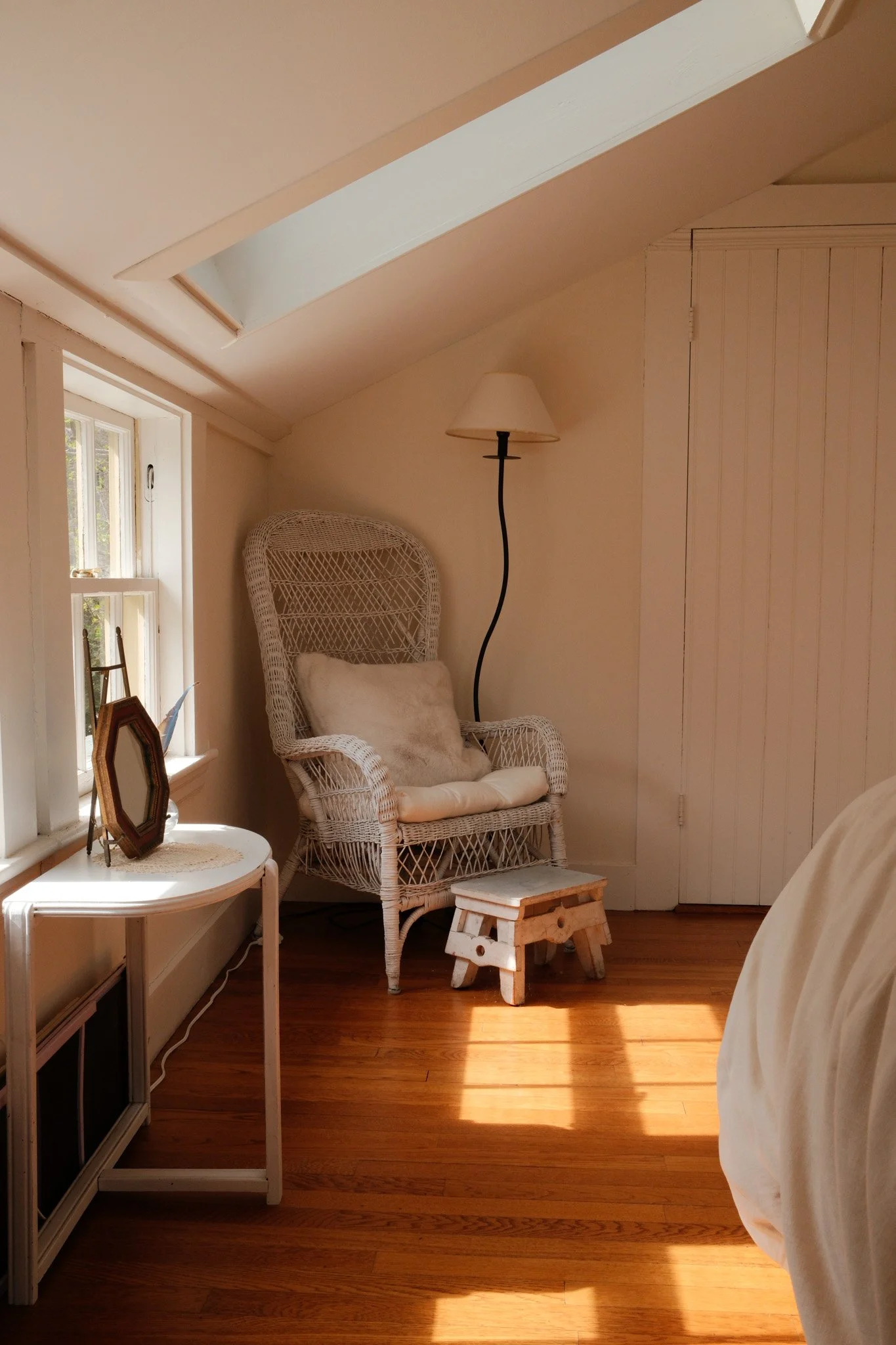 Guest room chair and lamp