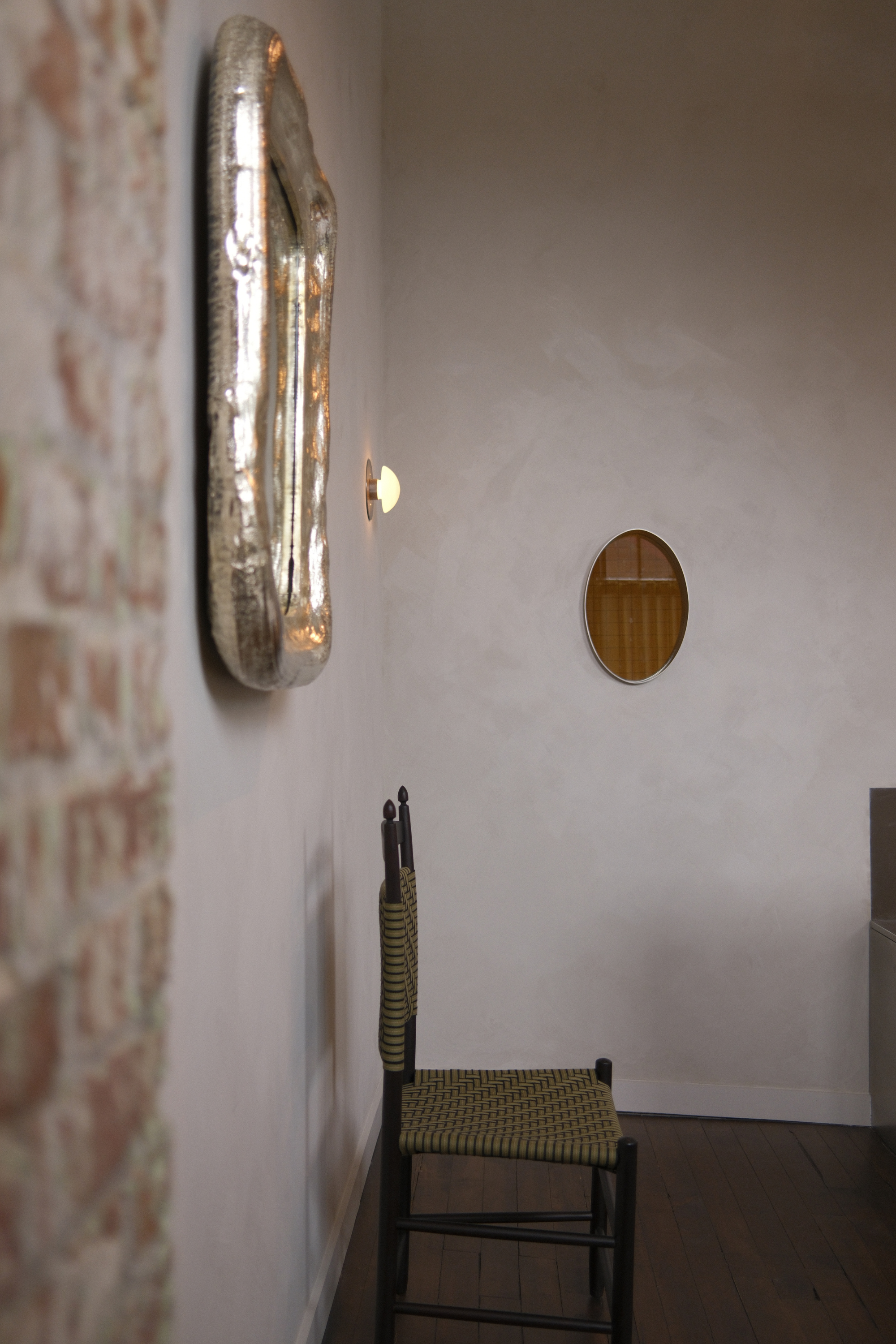 Guest room chair and mirror