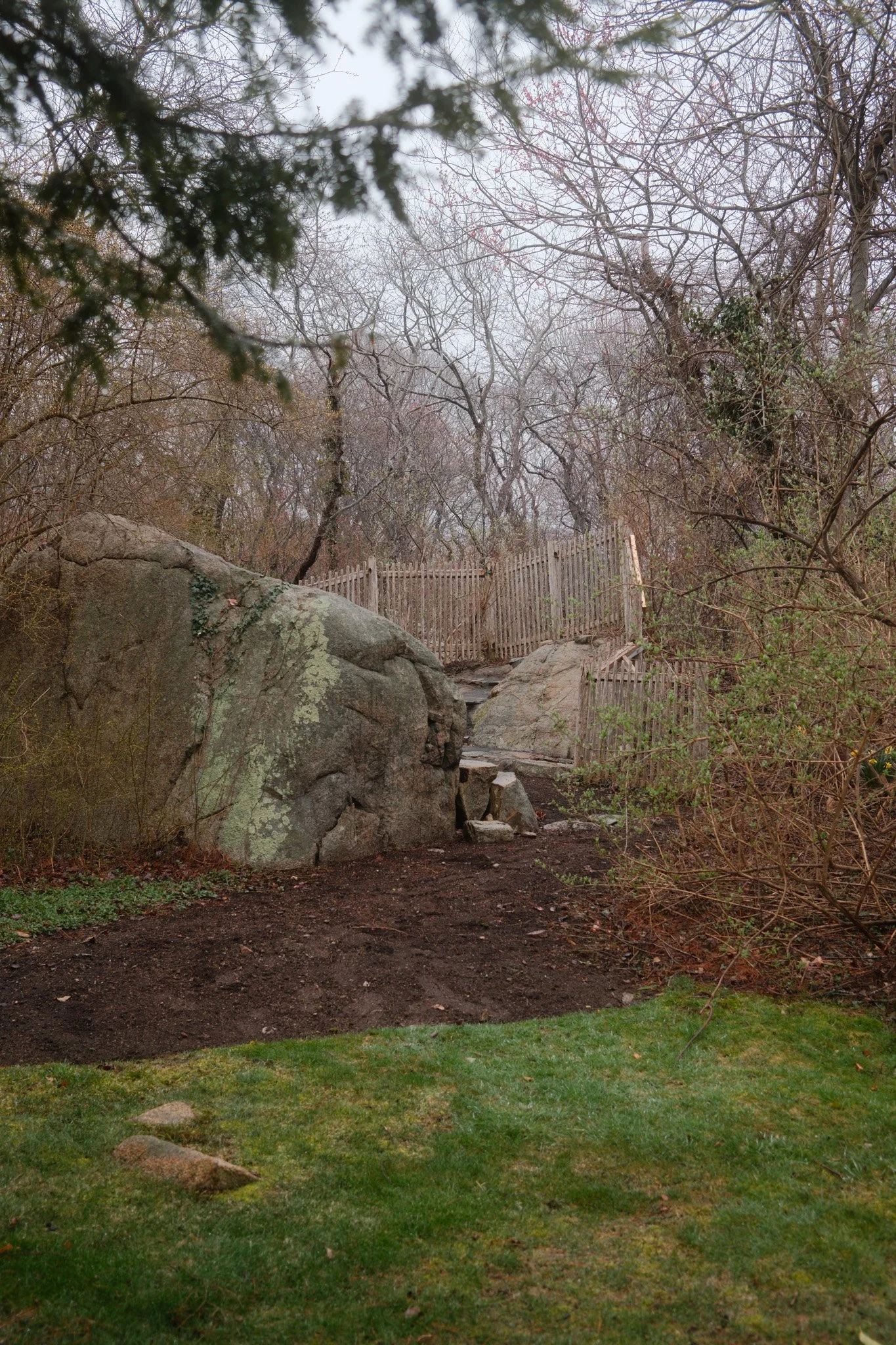 Garden with stone seating area