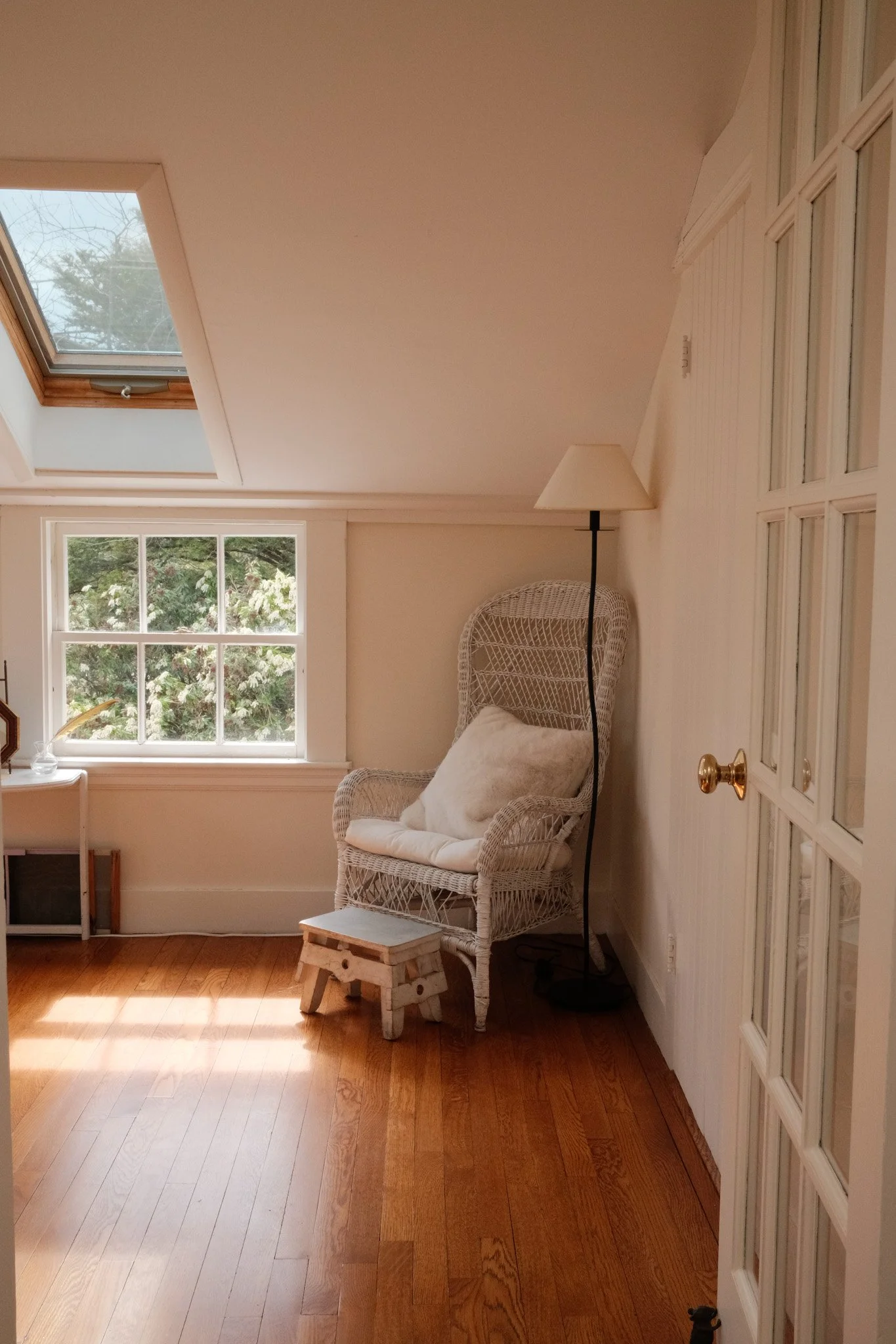 Guest room chair and lamp