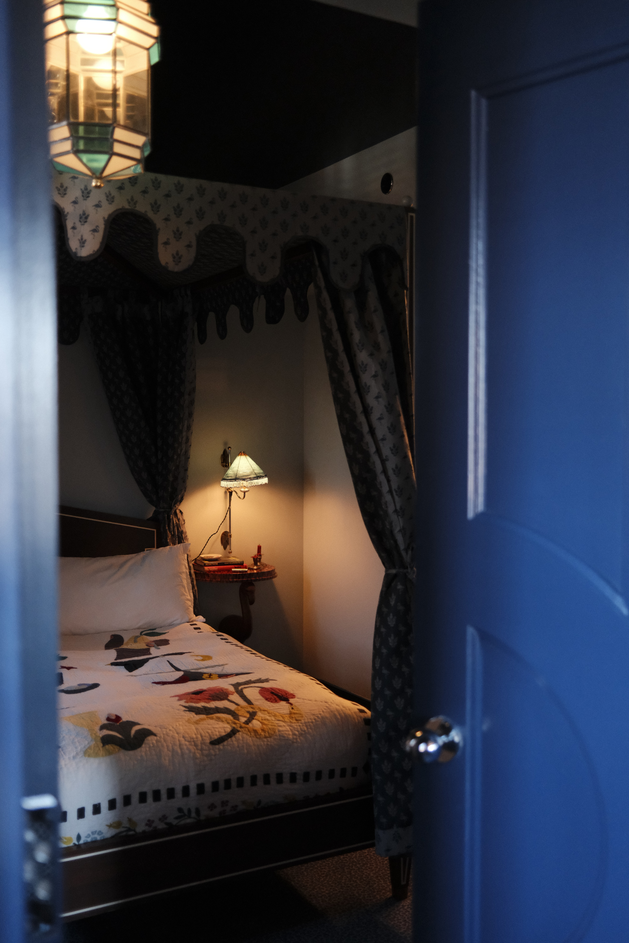 Guest room bedroom with canopy bed