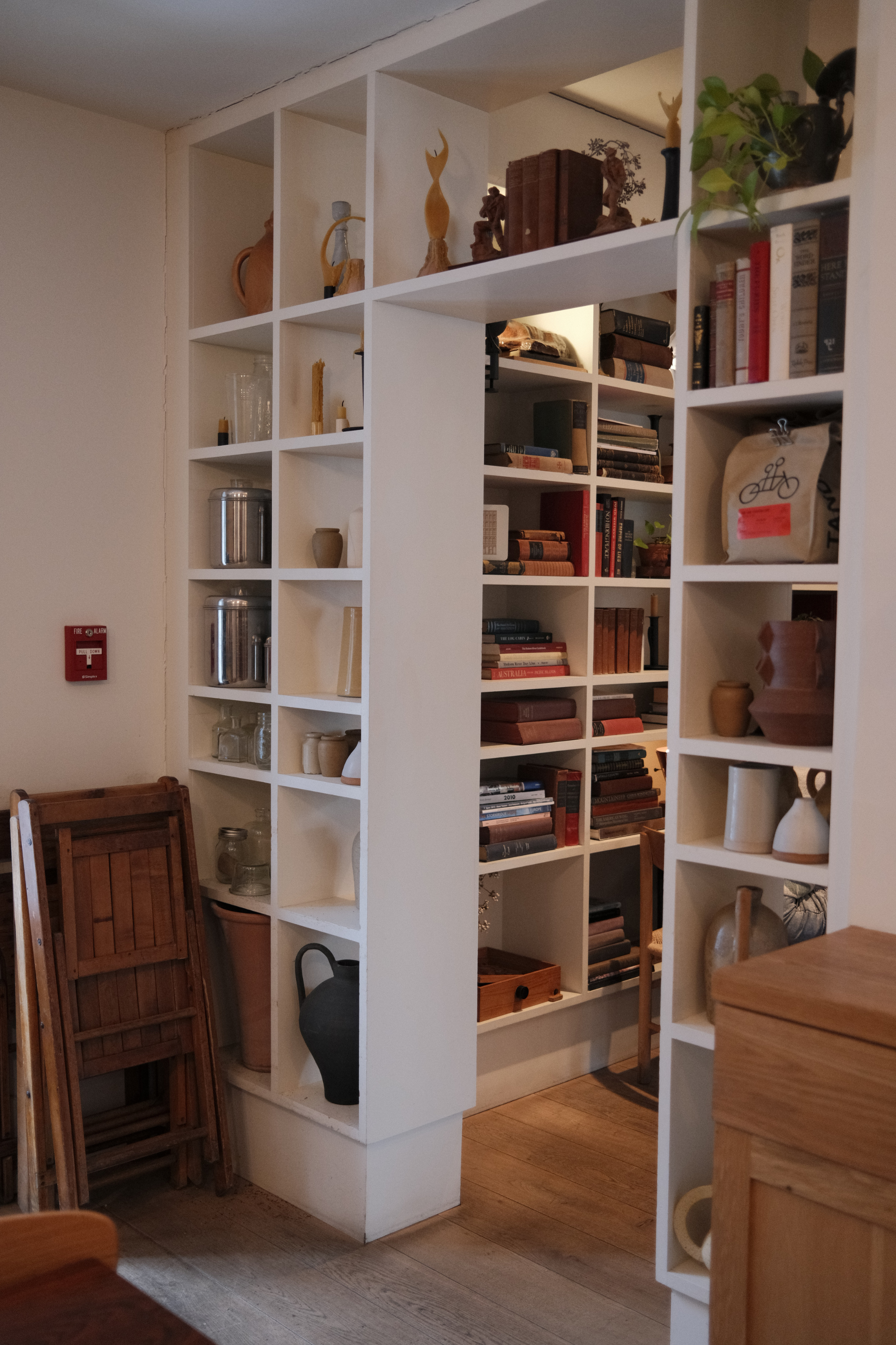 Lobby bookshelves
