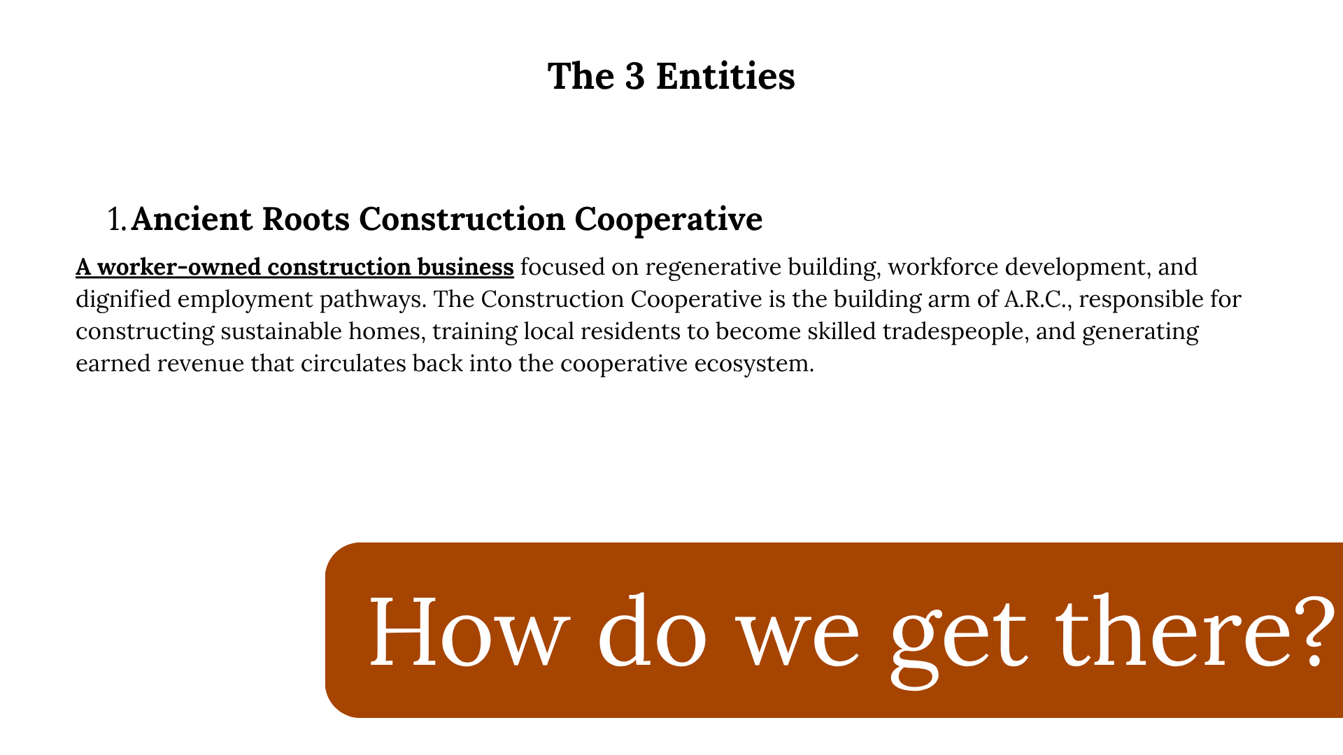 An orange rectangular button with rounded corners and white text that reads "How do we get there?"