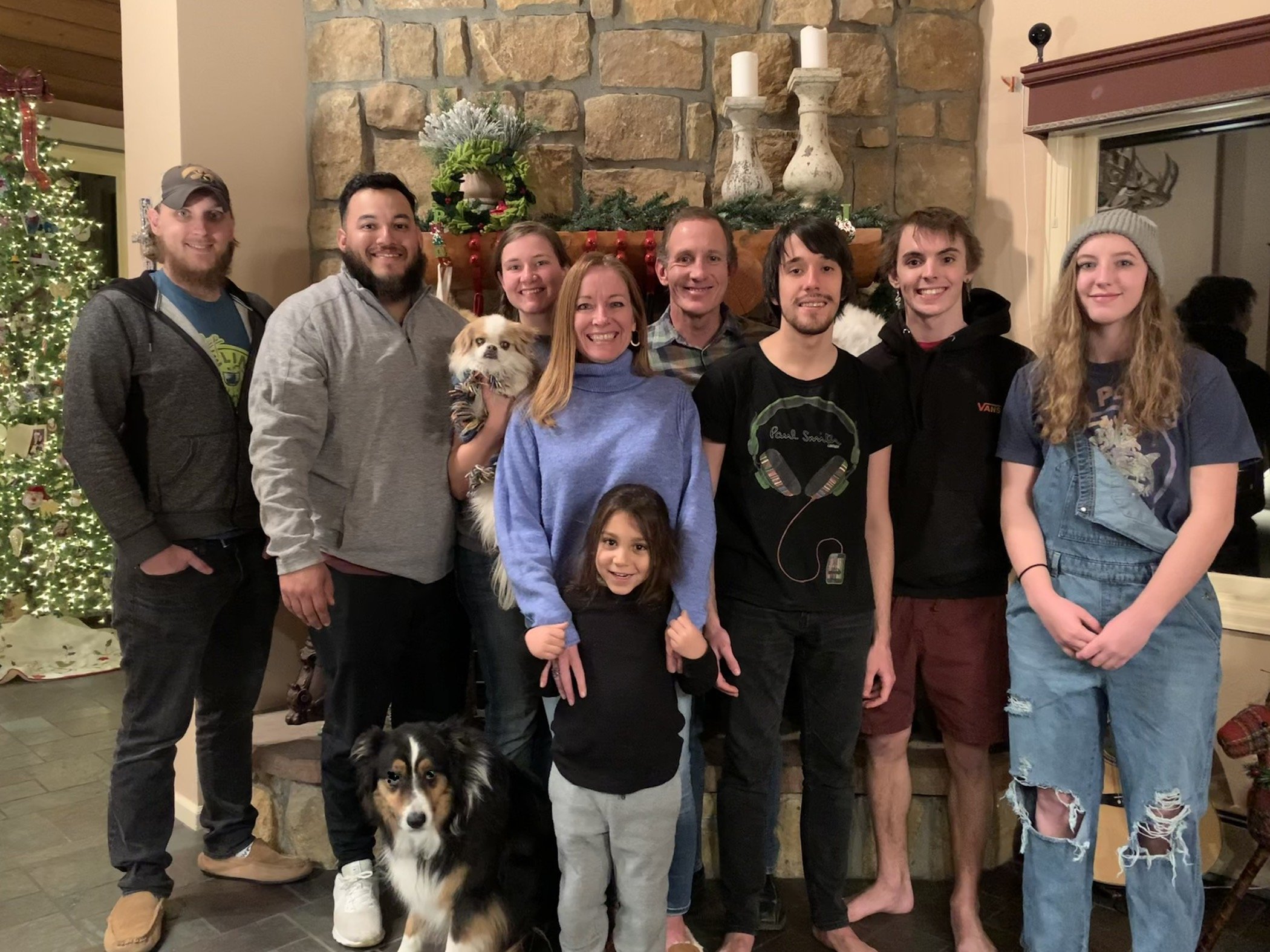 Founder Dan's family at pets celebrating Christ's birth at Christmas.