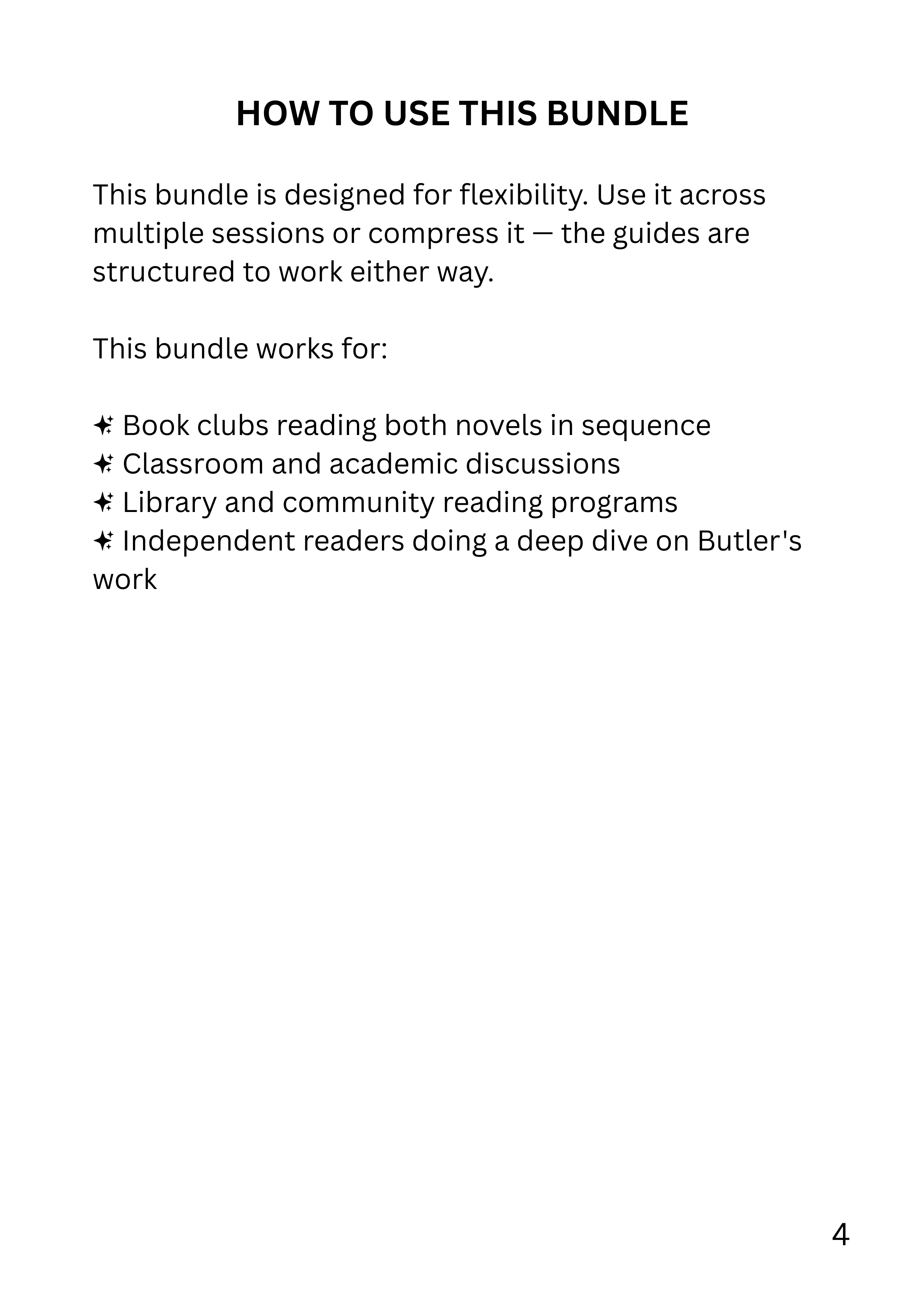 Parable Series bundle discussion kit for Octavia Butler’s Parable of the Sower and Parable of the Talents