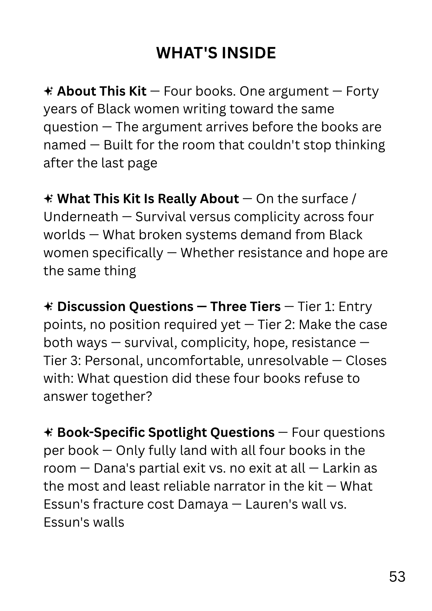 Survival in Broken Systems thematic discussion kit for Kindred, Parable of the Sower, Parable of the Talents, and The Fifth Season