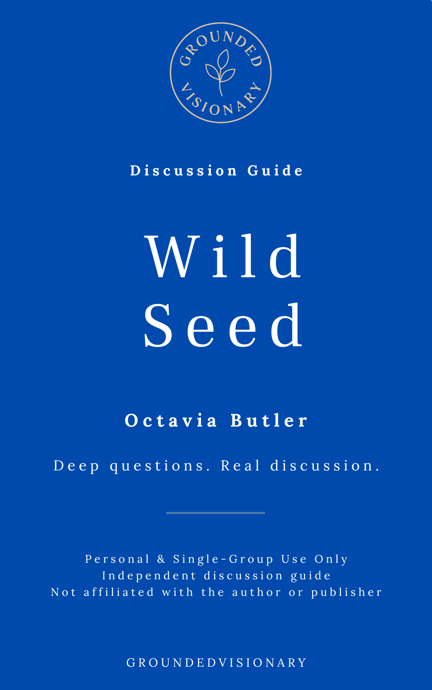 Wild Seed— Octavia Butler Discussion Guide (Instant Download PDF)